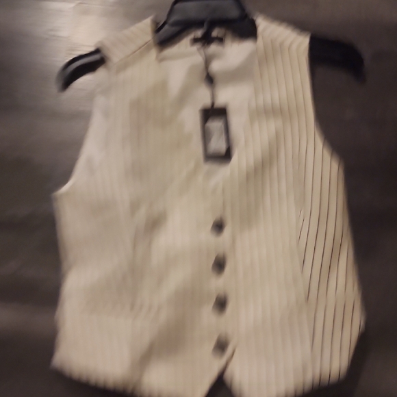 Rag & Bone White Pinstripe Priya Ponte Buttoned Vest Top Size 8 - Picture 8 of 8